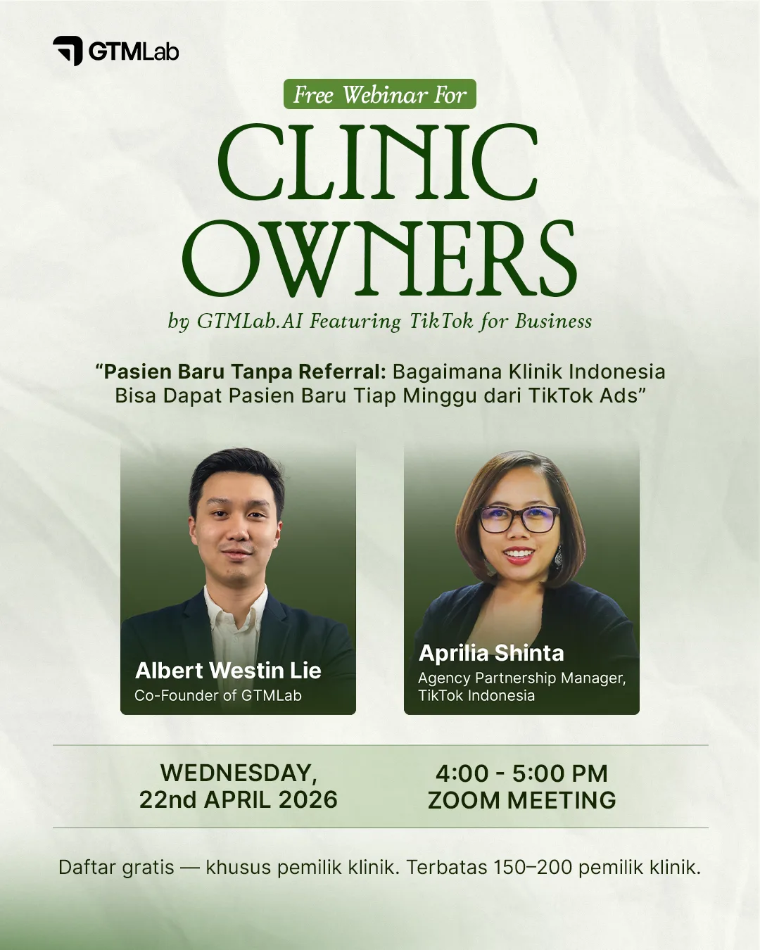 GTMLab x TikTok Webinar — New Patients from TikTok Ads